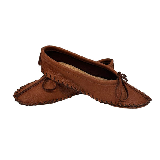 Ballet Style Deerskin Ladies Slippers - Chocolate Brown