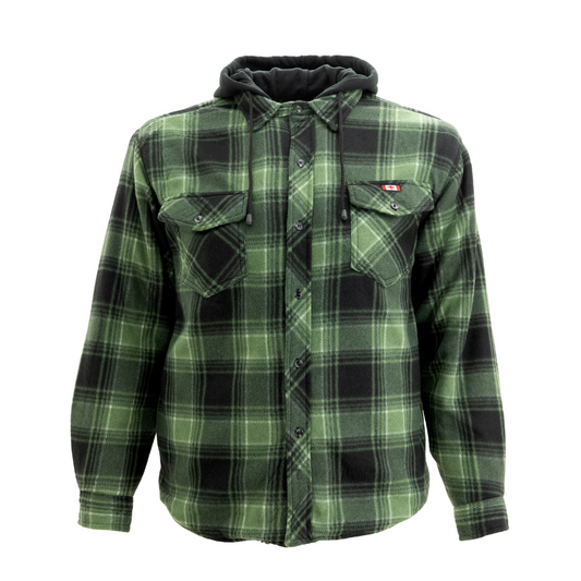 Plaid Polar Fleece Jacket - Green