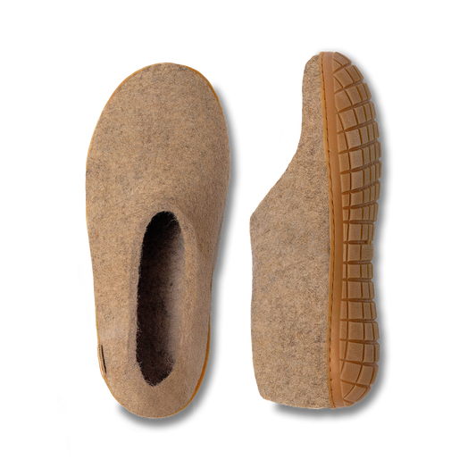 Glerups Shoe - Sand with Rubber Sole