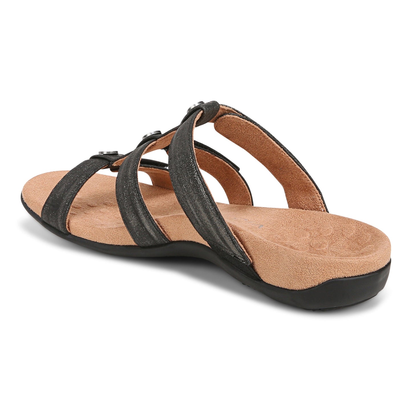 Amber Adjustable Slide Sandal WIDE - Black LAST ONE SIZE 12