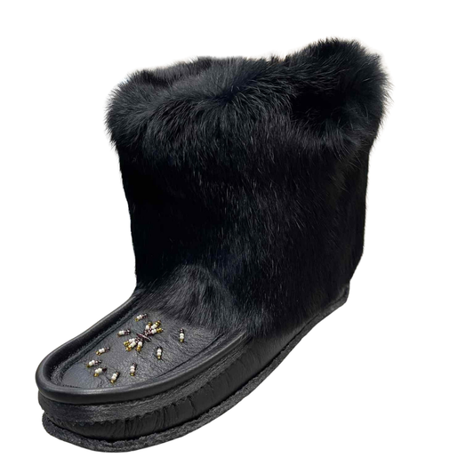 Ankle Nappa Leather Mukluks - Black