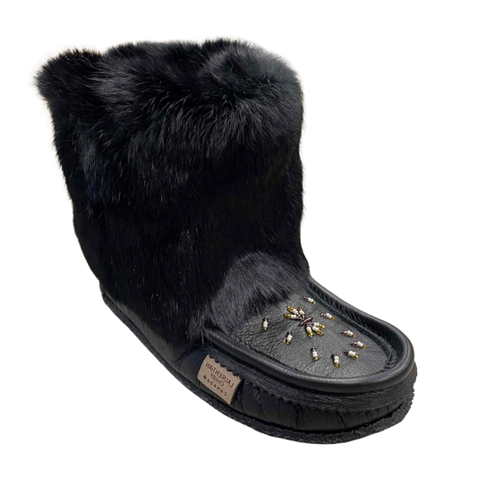 Ankle Nappa Leather Mukluks - Black