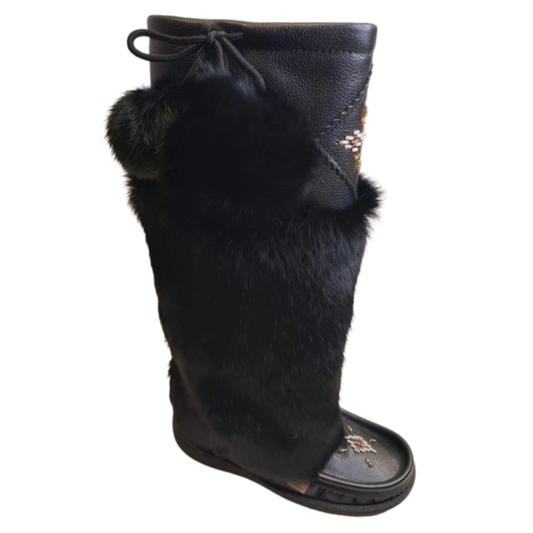 Tall Nappa Leather Mukluks - Black (Italia Sole)