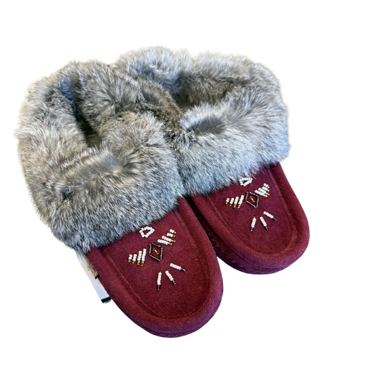 Ladies Moccasins - Burgundy