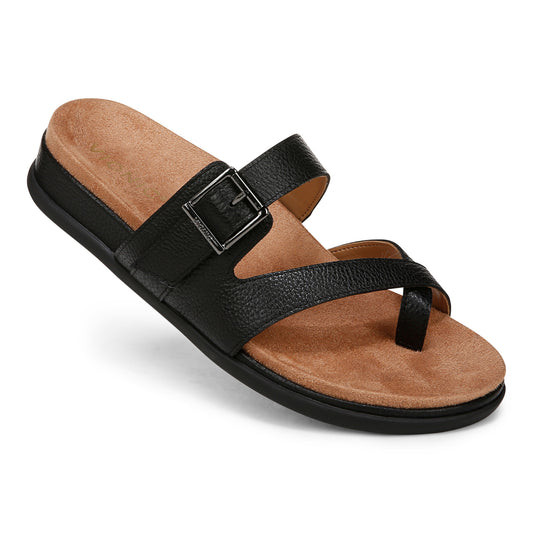 Carmela Strappy Slide Sandal - Black