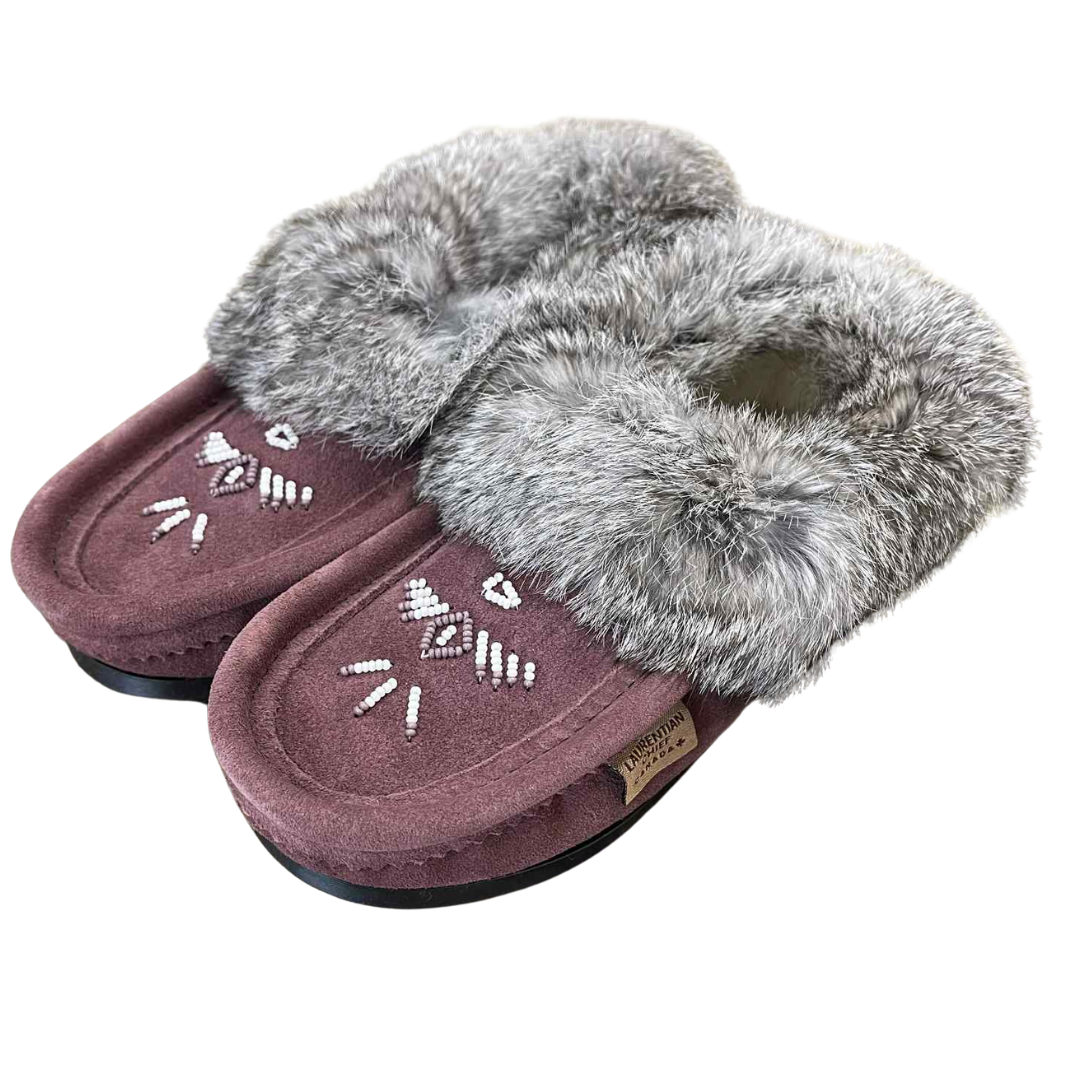 Ladies Moccasins with Crepe Sole - Plum