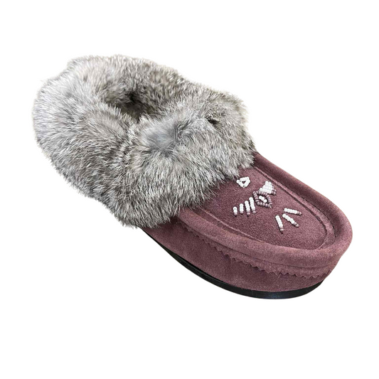 Ladies Moccasins with Crepe Sole - Plum