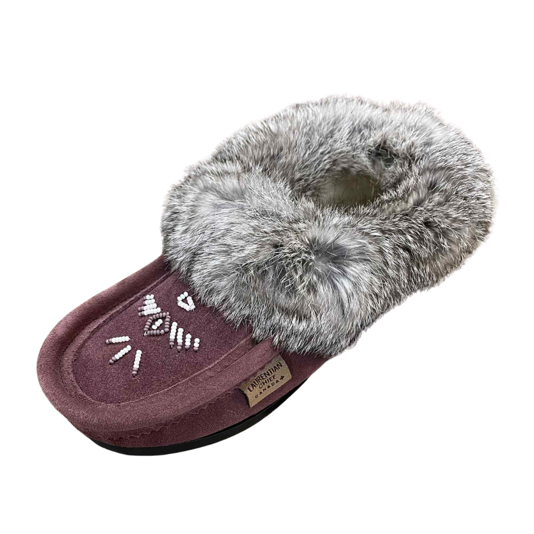 Ladies Moccasins with Crepe Sole - Plum