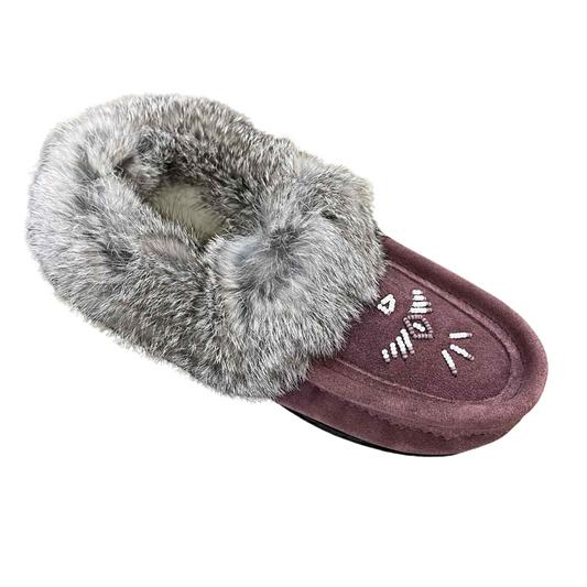 Ladies Moccasins with Crepe Sole - Plum