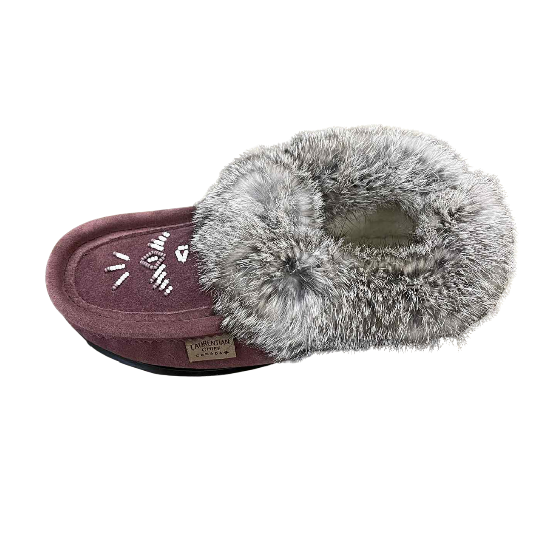 Ladies Moccasins with Crepe Sole - Plum