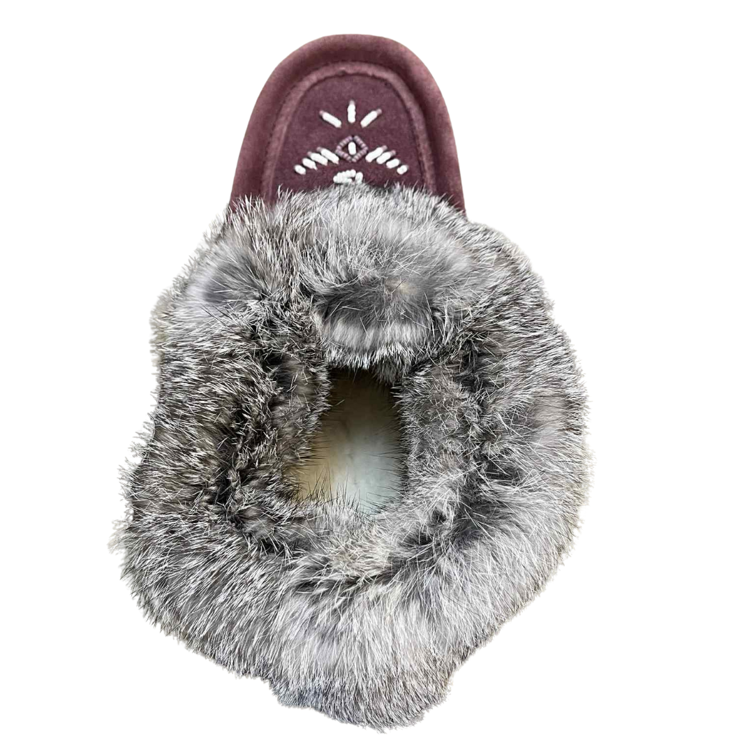 Ladies Moccasins with Crepe Sole - Plum