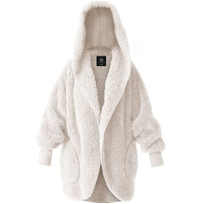 Women's Fluffy Sherpa Sweater - White