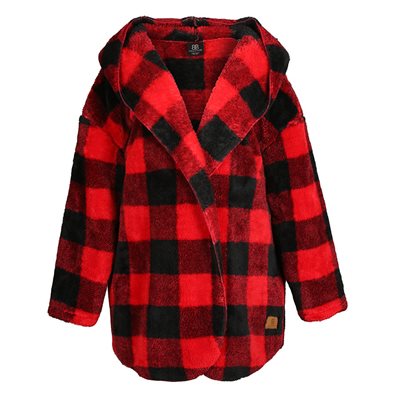 Women's Fluffy Sherpa Sweater - Buffalo Plaid