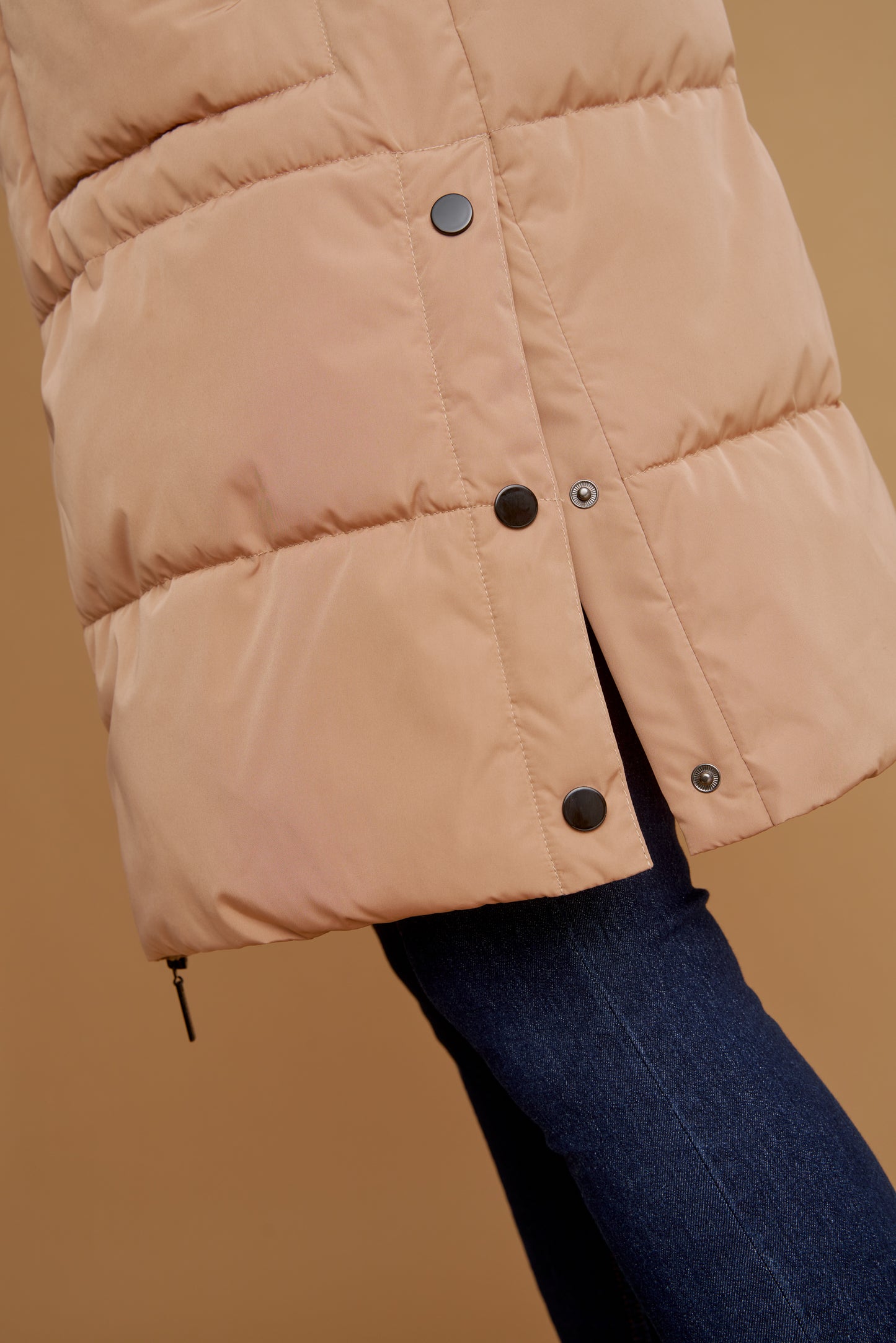 Long Puffer Vest - Bronze