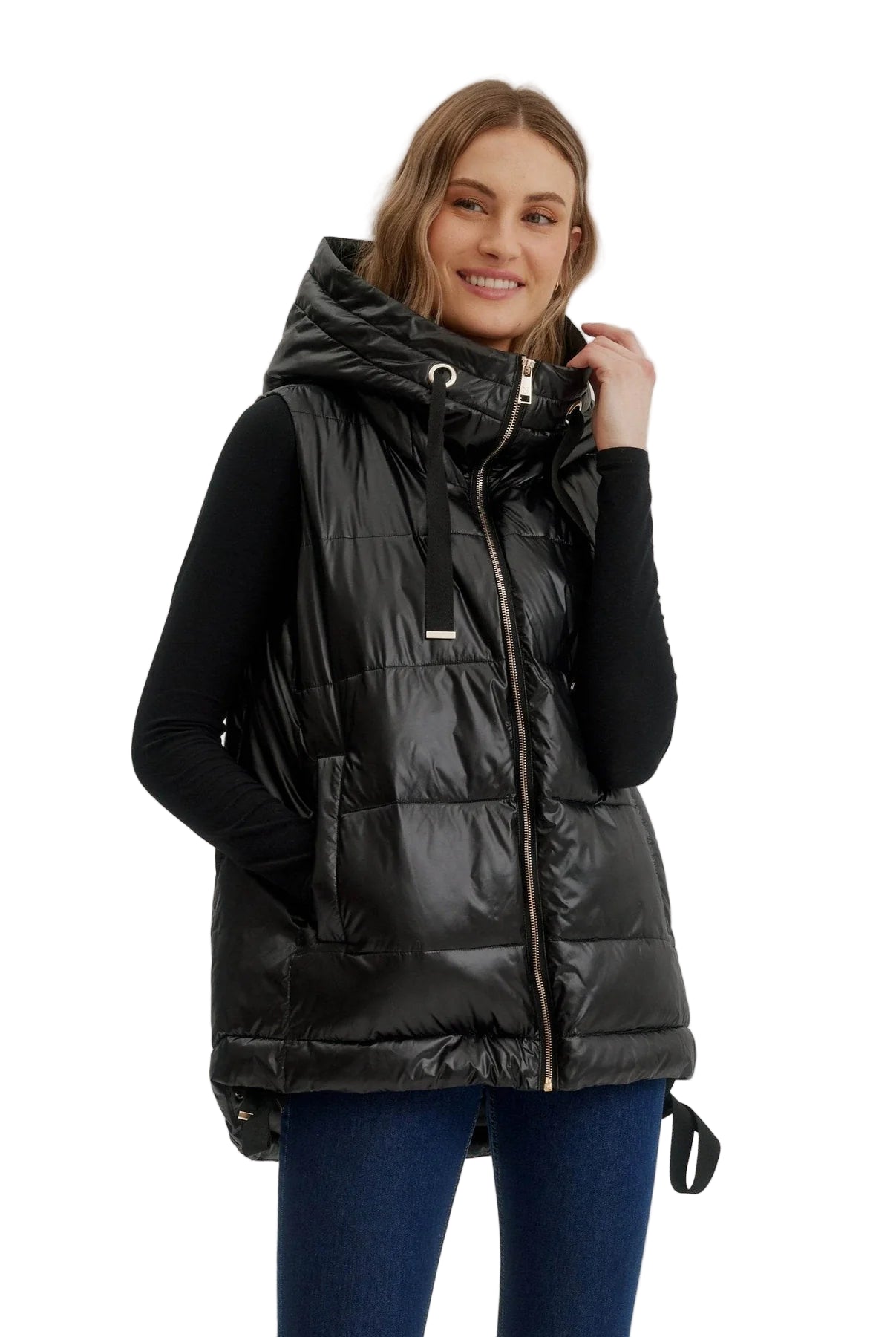 Short Puffer Vest - Black