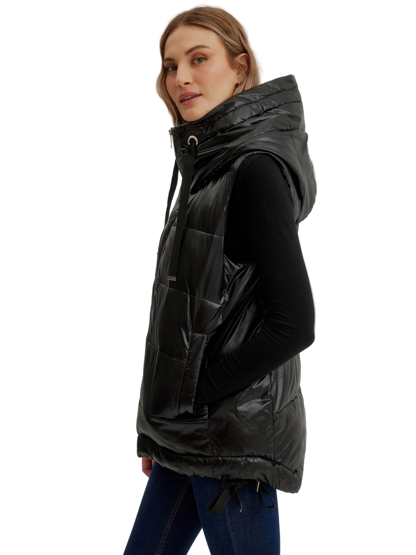 Short Puffer Vest - Black