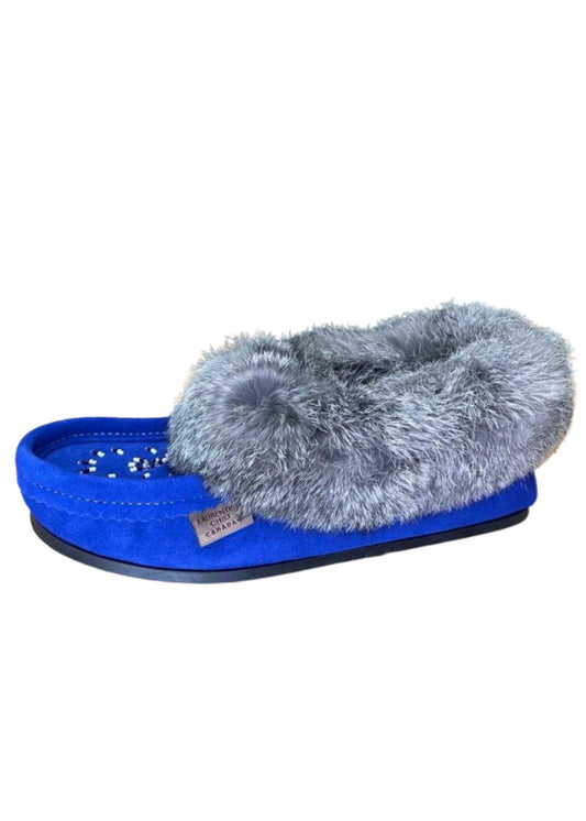 Ladies Moccasins with Crepe Sole - Royal Blue LAST ONE SIZE 5