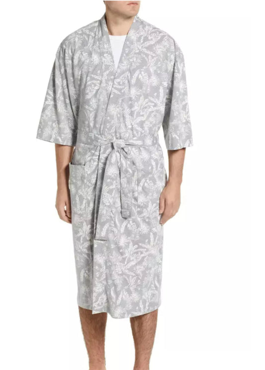 Men's Robe - Grey Leaf