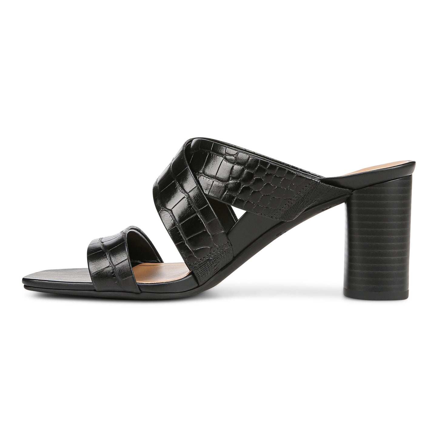 Merlot Heeled Sandal WIDE - Black Croco