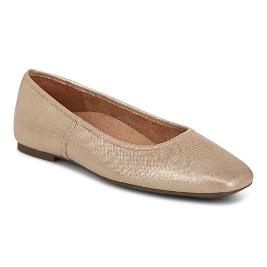 Orinda Square Toe Ballet Flat - Gold