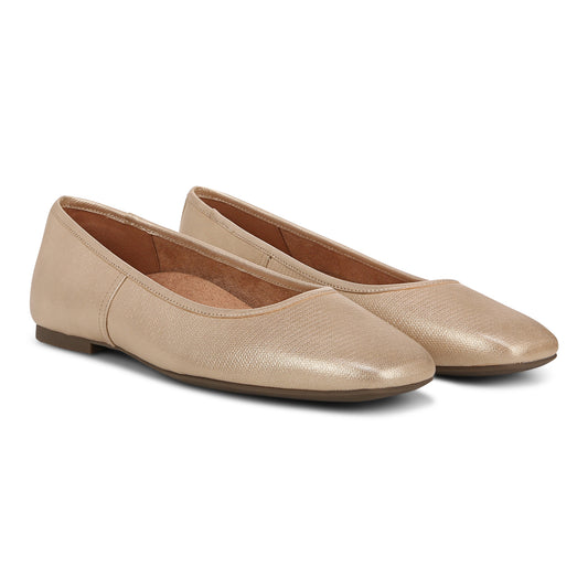 Orinda Square Toe Ballet Flat - Gold