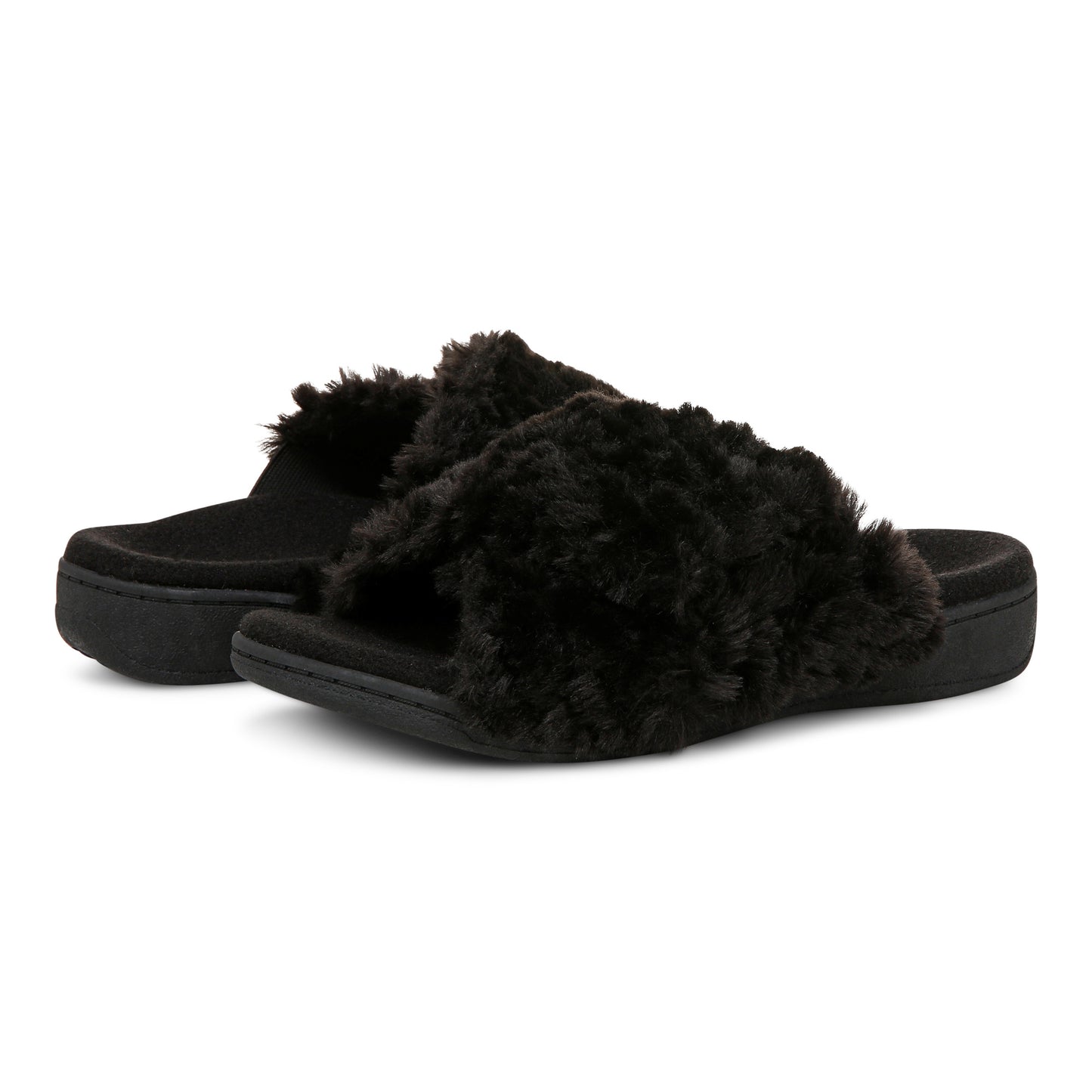 Relax II Slipper - Black Furry