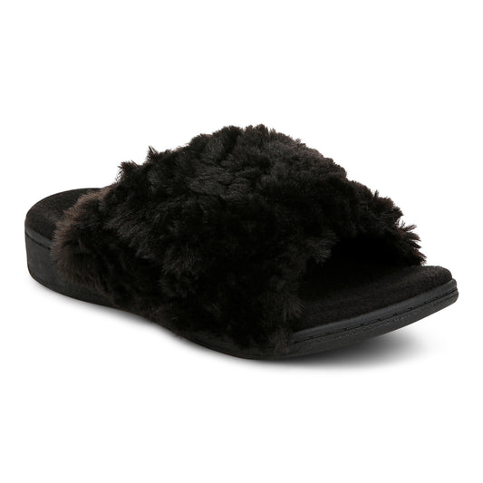 Relax II Slipper - Black Furry