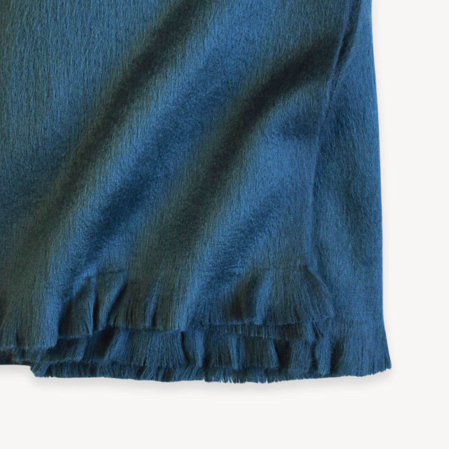 Solid Fringed Alpaca Throw - Whale