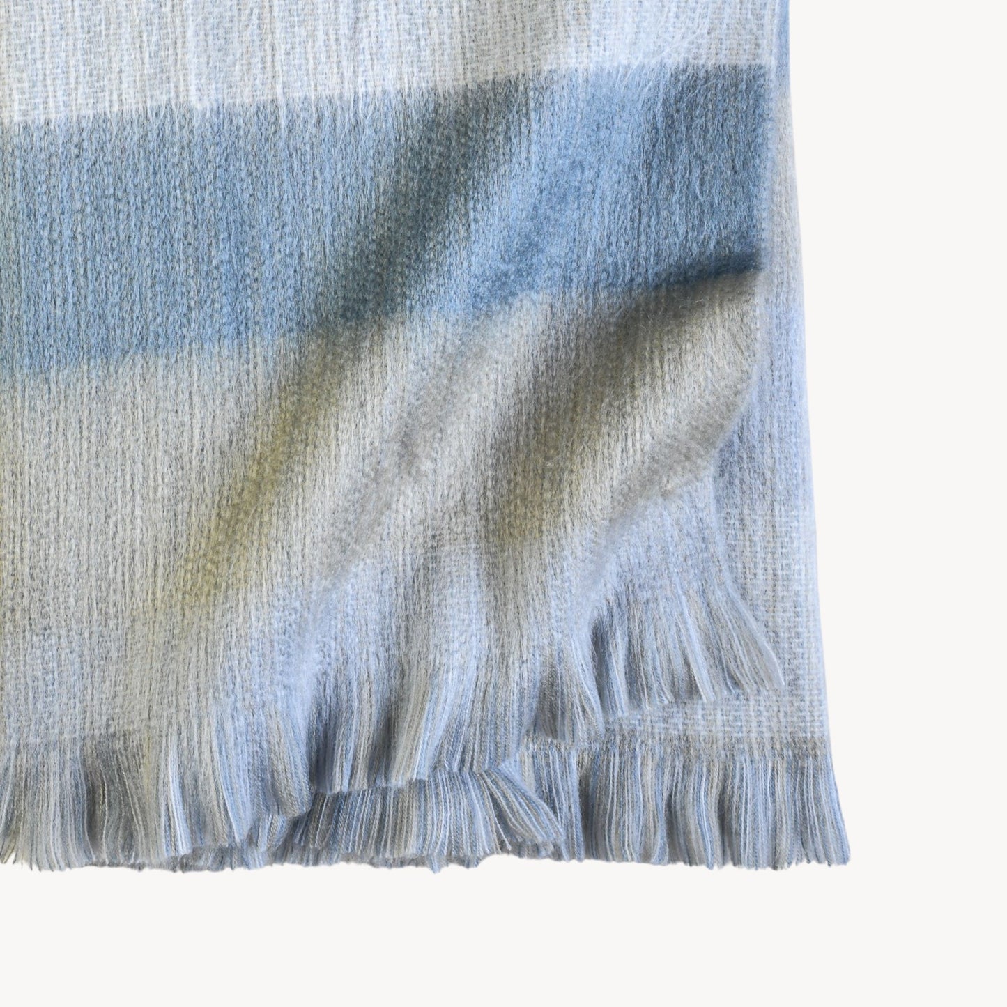 Solid Fringed Alpaca Throw - Mussel Mood
