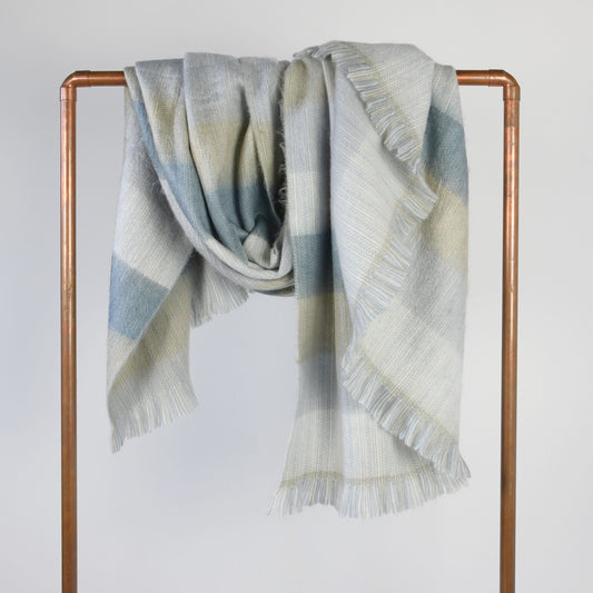 Solid Fringed Alpaca Throw - Mussel Mood