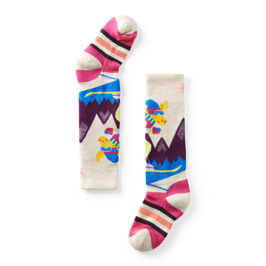 Kids' Wintersport Full Cushion Mountain Moose Pattern Over The Calf Socks