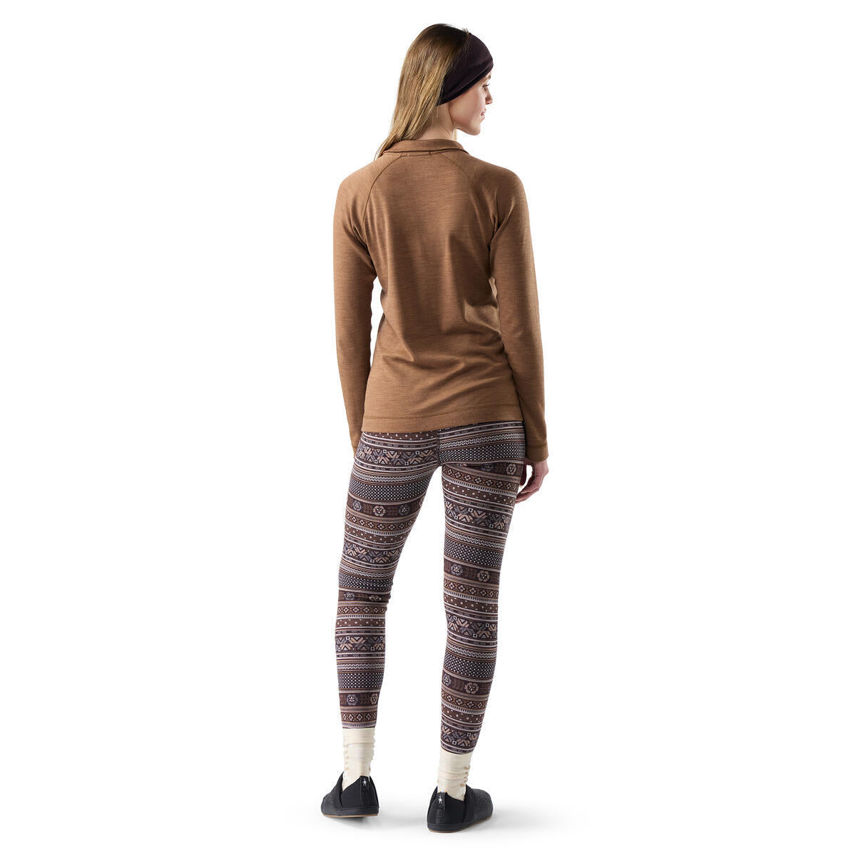 Women's Classic Thermal Merino Base Layer Bottom - Mocha Fair Isle Fun