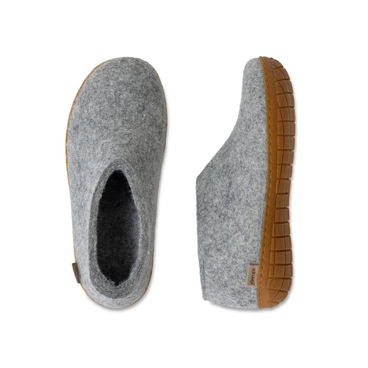Glerups Shoe - Grey with Rubber Sole