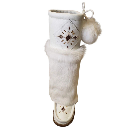 Tall Nappa Leather Mukluks - White (Italia Sole)