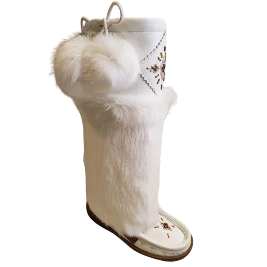 Tall Nappa Leather Mukluks - White (Italia Sole)