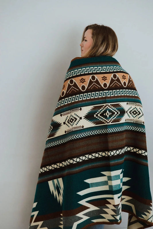 Circles Aztec Alpaca Throw Blanket