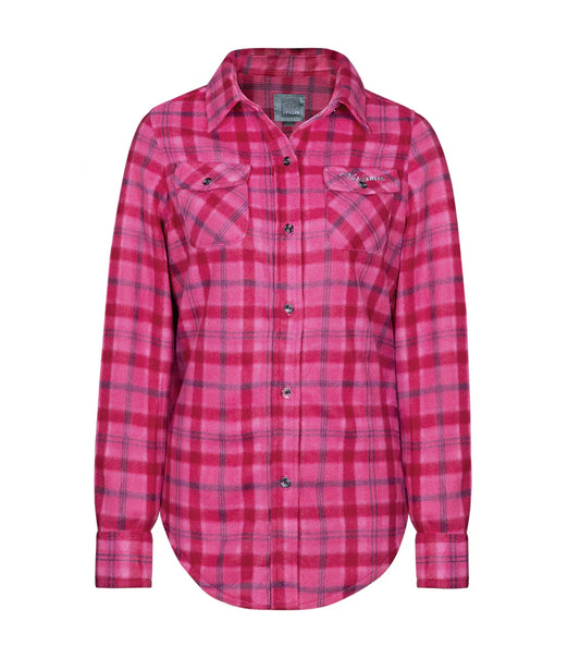 Plaid Fleece Shirt - Raspberry/Black