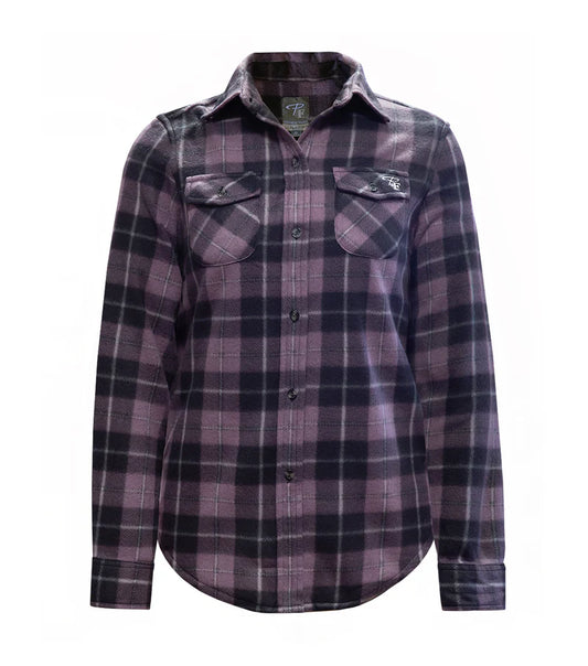 Plaid Fleece Shirt - Purple/Black