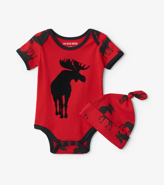 Moose On Red Bodysuit & Hat