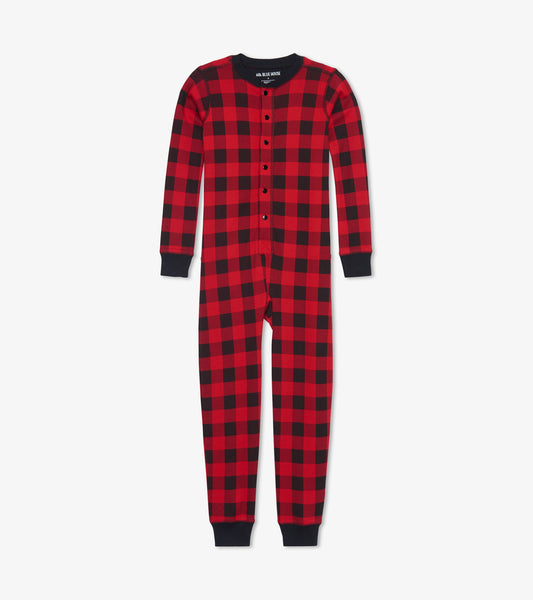 Moose On Plaid Union Suit - Kids/Youth