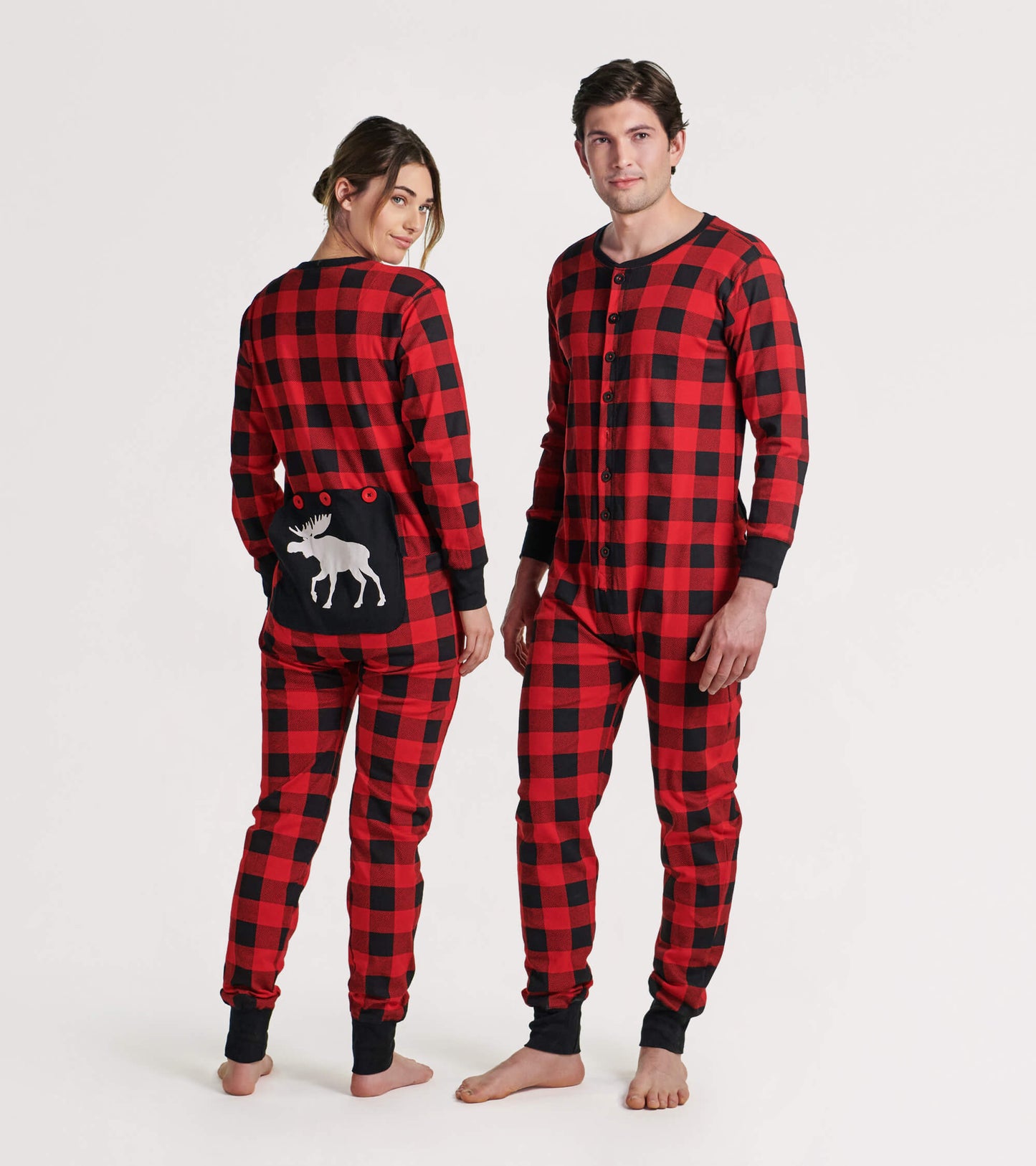Moose Plaid Adult Union Suit