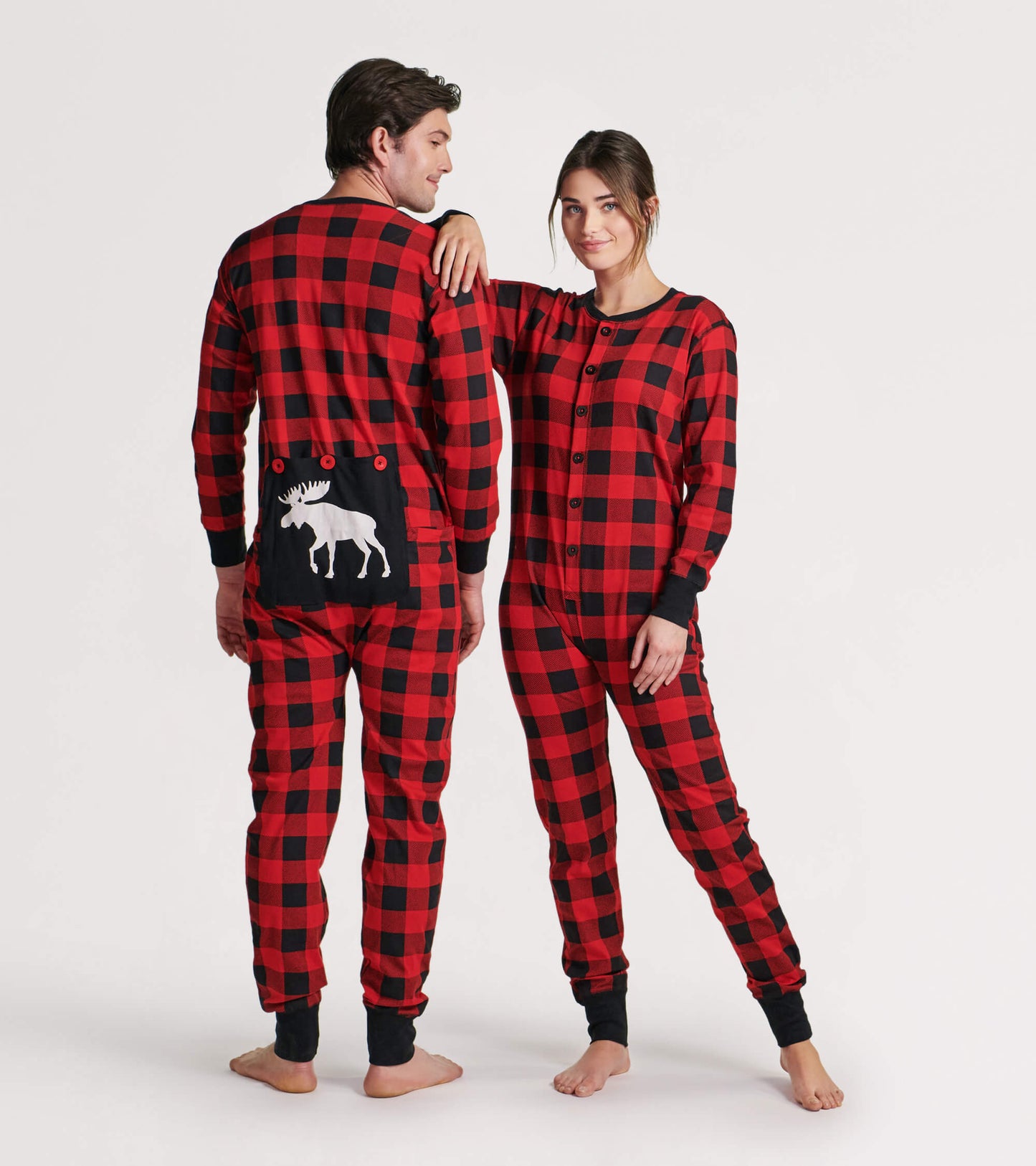Moose Plaid Adult Union Suit