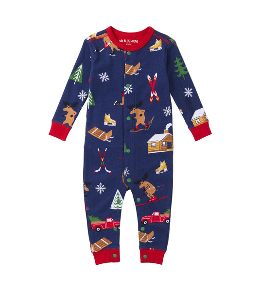Winter Cabin Baby Union Suit