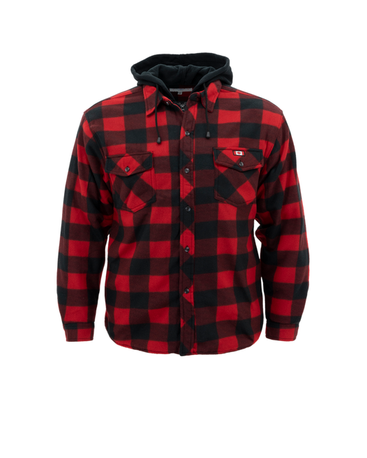 Plaid Polar Fleece Jacket - Red