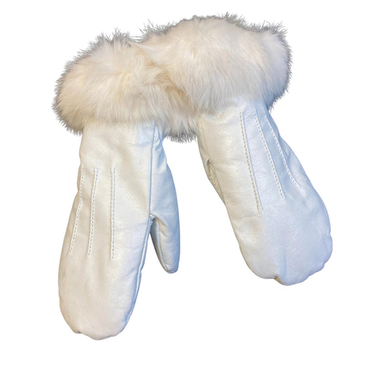 Women's Rabbit Fur Leather Mittens