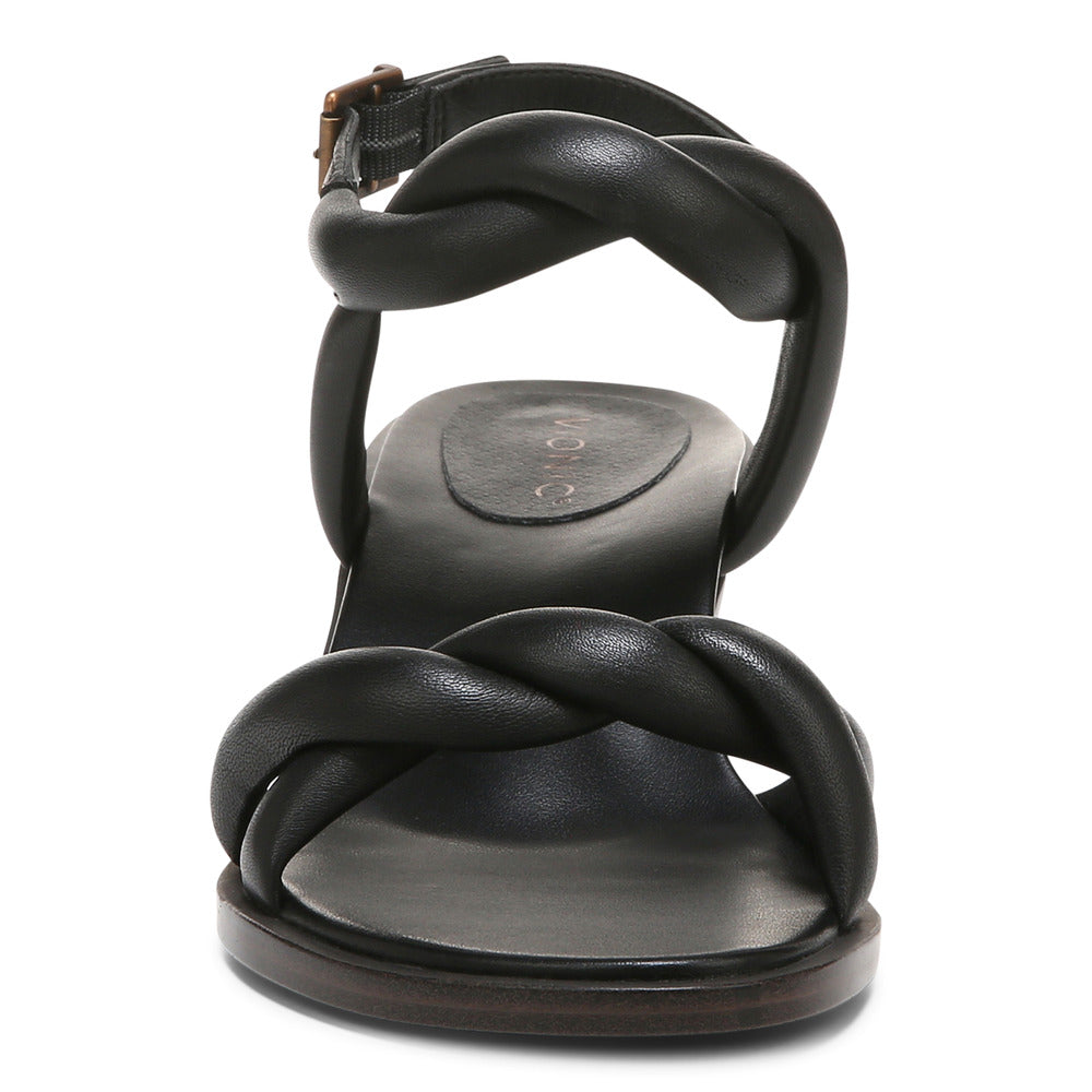 Angelica Kitten Heel Sandal - Black