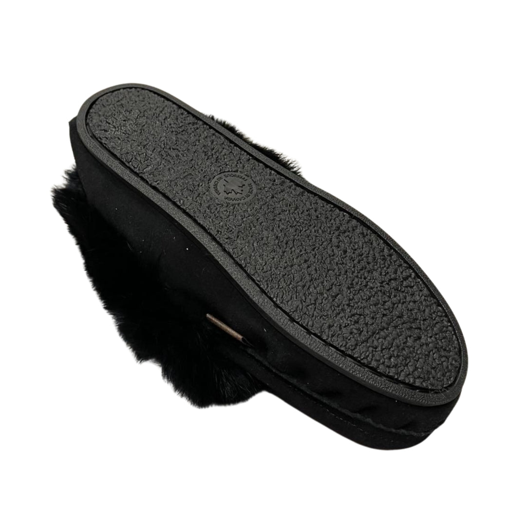 Ladies Moccasins with Crepe Sole - Black