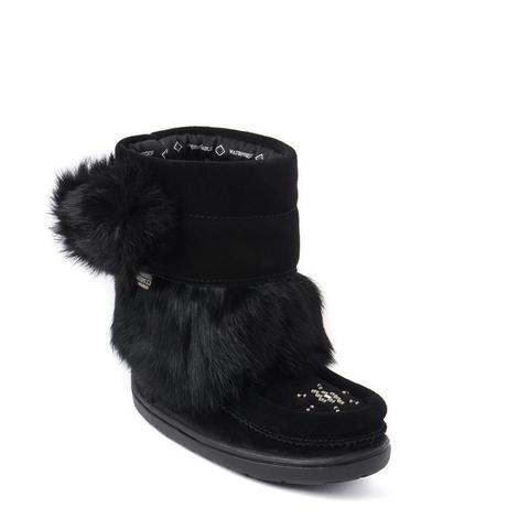 Waterproof Child Snowy Owlet Mukluk - Black Suede