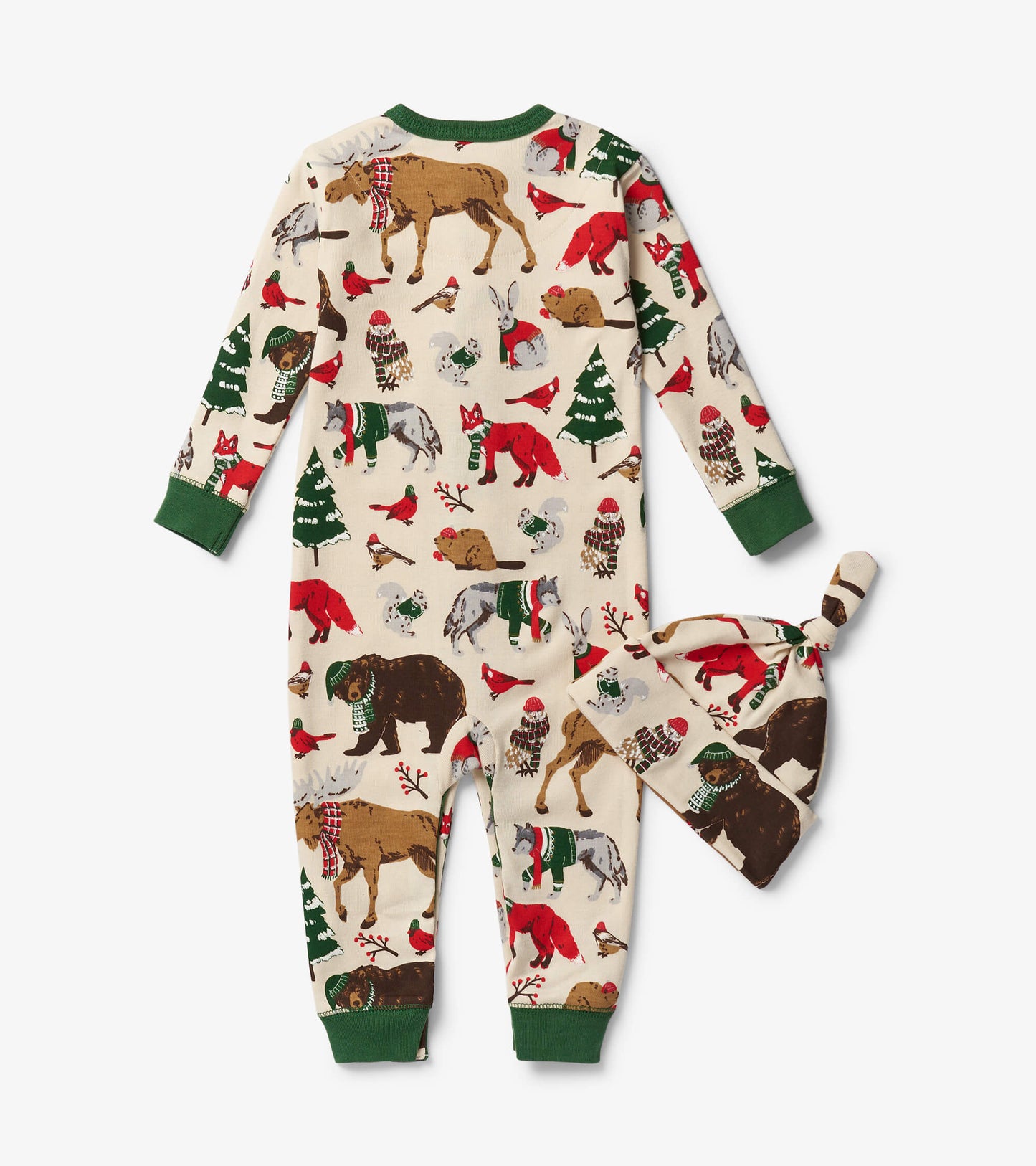 Woodland Winter Baby Coverall & Hat LAST ONE 6-12 MONTHS