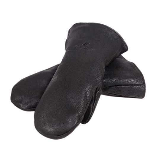 Deerskin Gauntlet Mitts - Black